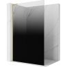 Mexen Kioto L ścianka prysznicowa Walk-in 120 x 200 cm, ombre czarna 8 mm, złota szczotkowana - 800-120-103-55-76