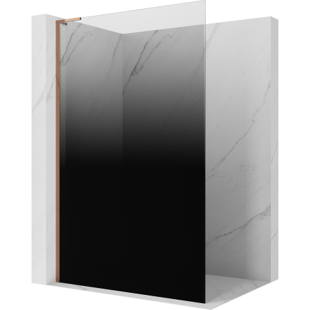 Mexen Kioto L ścianka prysznicowa Walk-in 100 x 200 cm, ombre czarna 8 mm, różowe złoto - 800-100-103-60-76