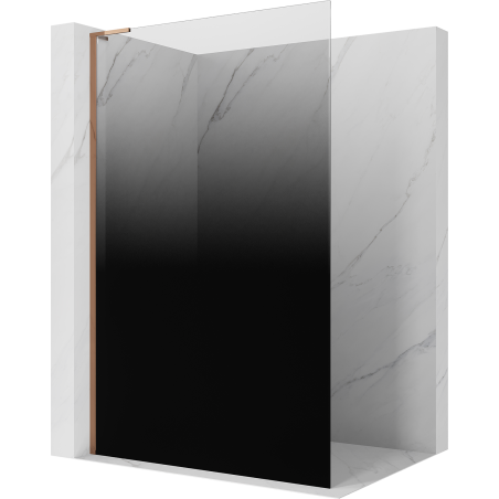 Mexen Kioto L ścianka prysznicowa Walk-in 120 x 200 cm, ombre czarna 8 mm, różowe złoto - 800-120-103-60-76