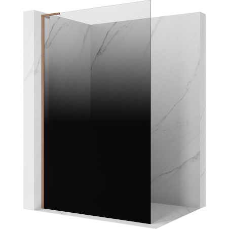 Mexen Kioto L Walk-in Shower Wall 80 x 200 cm, Black Ombre 8 mm, Brushed Copper - 800-080-103-65-76