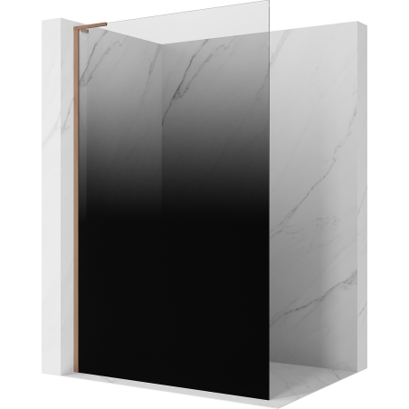 Mexen Kioto L ścianka prysznicowa Walk-in 90 x 200 cm, ombre czarna 8 mm, miedź szczotkowana - 800-090-103-65-76