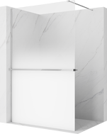 Mexen Kioto+ ścianka prysznicowa z półką Walk-in 70 x 200 cm, ombre biała 8 mm, chrom - 800-070-121-01-86