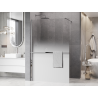 Mexen Kioto+ duschvägg med hylla Walk-in 80 x 200 cm, vit ombre 8 mm, krom - 800-080-121-01-86
