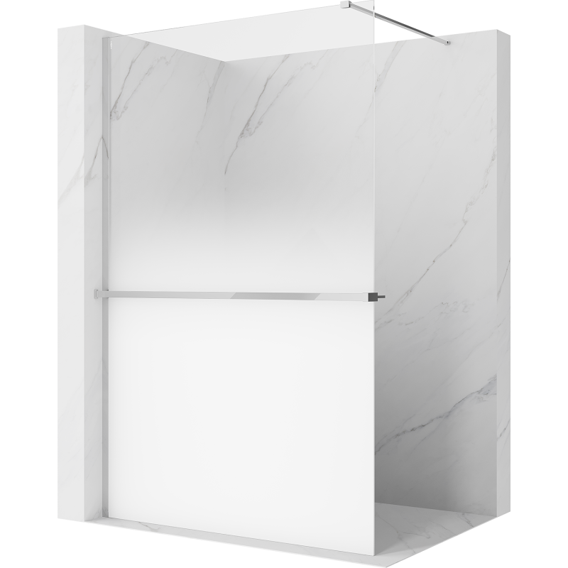 Mexen Kioto+ duschvägg med hylla Walk-in 80 x 200 cm, vit ombre 8 mm, krom - 800-080-121-01-86