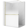Mexen Kioto+ duschvägg med hylla Walk-in 70 x 200 cm, ombre vit 8 mm, guld - 800-070-121-50-86