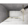 Mexen Kioto+ duschvägg med hylla Walk-in 70 x 200 cm, ombre vit 8 mm, guld - 800-070-121-50-86
