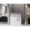 Mexen Kioto+ ścianka prysznicowa z półką Walk-in 70 x 200 cm, ombre biała 8 mm, złota szczotkowana - 800-070-121-55-86
