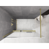 Mexen Kioto+ ścianka prysznicowa z półką Walk-in 130 x 200 cm, ombre biała 8 mm, złota szczotkowana - 800-130-121-55-86