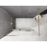 Mexen Kioto+ ścianka prysznicowa z półką Walk-in 150 x 200 cm, ombre biała 8 mm, złota szczotkowana - 800-150-121-55-86