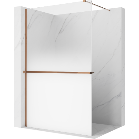 Mexen Kioto+ dušisein koos riiuliga Walk-in 70 x 200 cm, valge ombre 8 mm, roosa kuld - 800-070-121-60-86