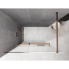 Mexen Kioto+ ścianka prysznicowa z półką Walk-in 80 x 200 cm, ombre biała 8 mm, różowe złoto - 800-080-121-60-86