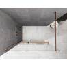 Mexen Kioto+ Duschwand mit Regal Walk-in 150 x 200 cm, Ombre Weiß 8 mm, Roségold - 800-150-121-60-86