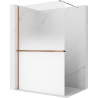 Mexen Kioto+ Duschwand mit Regal Walk-in 150 x 200 cm, Ombre Weiß 8 mm, Roségold - 800-150-121-60-86