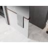 Mexen Kioto+ zid u kupaonici s policom Walk-in 130 x 200 cm, bijela ombre 8 mm, brušeni bakar - 800-130-121-65-86