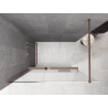 Mexen Kioto+ ścianka prysznicowa z półką Walk-in 130 x 200 cm, ombre biała 8 mm, miedź szczotkowana - 800-130-121-65-86