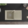 Mexen Pablo Granitspüle 1-Becken mit Abtropffläche und Küchenarmatur Telma, beige - 6510-69-670200-69