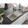Mexen Pablo Einbauspüle Granit 1-Kammer mit Abtropffläche und Küchenarmatur Telma, beige - 6510-69-670200-69