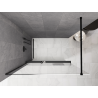 Mexen Kioto+ ścianka prysznicowa z półką Walk-in 100 x 200 cm, ombre biała 8 mm, czarna - 800-100-121-70-86