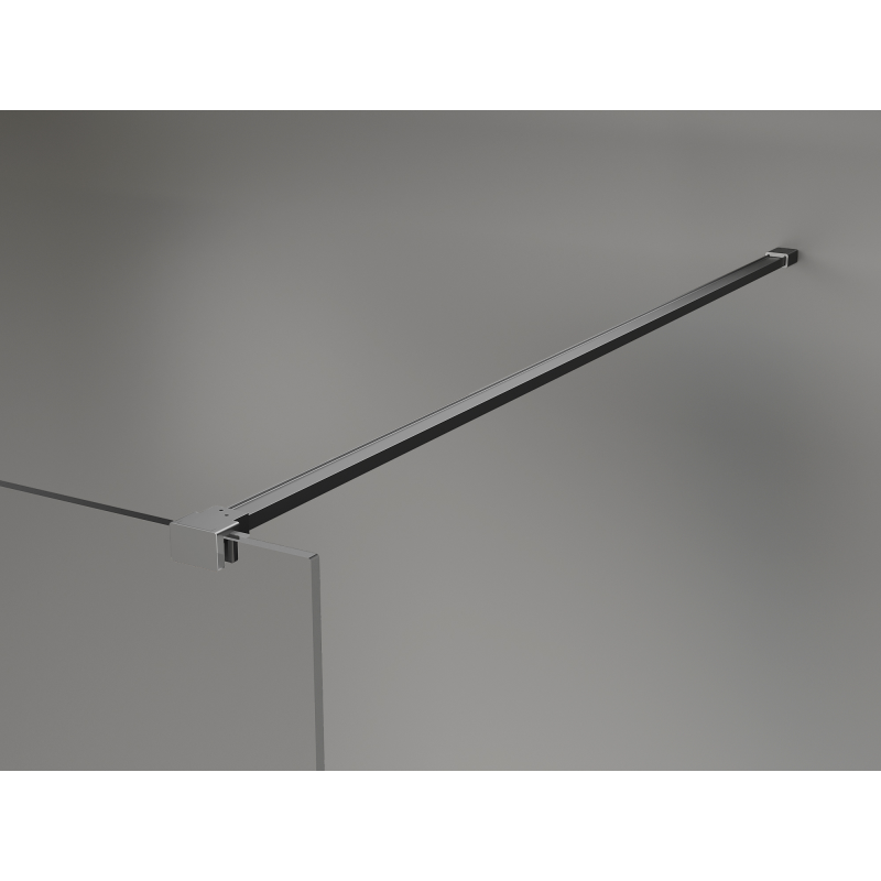 Mexen Kioto+ ścianka prysznicowa z półką Walk-in 130 x 200 cm, ombre biała 8 mm, gun metal - 800-130-121-95-86