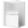 Mexen Kioto+ ścianka prysznicowa z półką Walk-in 70 x 200 cm, ombre biała 8 mm, nikiel szczotkowany - 800-070-121-97-86