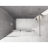 Mexen Kioto+ ścianka prysznicowa z półką Walk-in 70 x 200 cm, ombre biała 8 mm, nikiel szczotkowany - 800-070-121-97-86