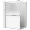 Mexen Kioto+ dušisein koos Walk-in riiuliga 90 x 200 cm, ombre valge 8 mm, harjatud nikkel - 800-090-121-97-86