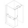 Mexen Kioto+ ścianka prysznicowa z półką Walk-in 100 x 200 cm, ombre biała 8 mm, nikiel szczotkowany - 800-100-121-97-86