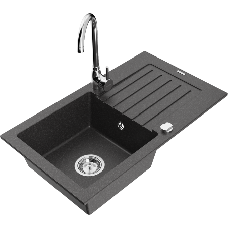 Mexen Pablo Granitspull up 1-Kommunikatioun mat Drainage an Telma Kichenkran, schwaarz gesprinkelt - 6510-76-670200-00