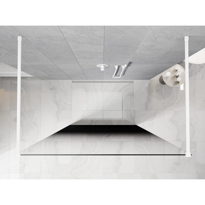 Mexen Kioto ścianka prysznicowa wolnostojąca 100 x 200 cm, ombre czarna 8 mm, biała - 800-100-002-20-76