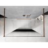 Mexen Kioto ścianka prysznicowa wolnostojąca 100 x 200 cm, ombre czarna 8 mm, różowe złoto - 800-100-002-60-76