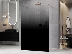 Mexen Kioto parede de duche independente 120 x 200 cm, ombre preta 8 mm, ouro rosa - 800-120-002-60-76
