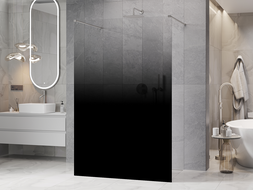 Mexen Kioto paroi de douche autoportante 100 x 200 cm, ombre noire 8 mm, nickel brossé - 800-100-002-97-76