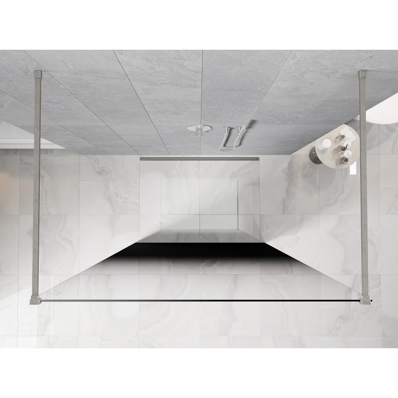 Mexen Kioto ścianka prysznicowa wolnostojąca 100 x 200 cm, ombre czarna 8 mm, nikiel szczotkowany - 800-100-002-97-76