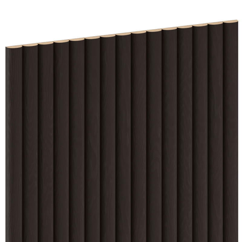 Mexen Ovalo 03 Probe von flexiblen, gerillten Wandpaneelen, technisches Furnier, Schwarze Eiche - S130-03-046-S