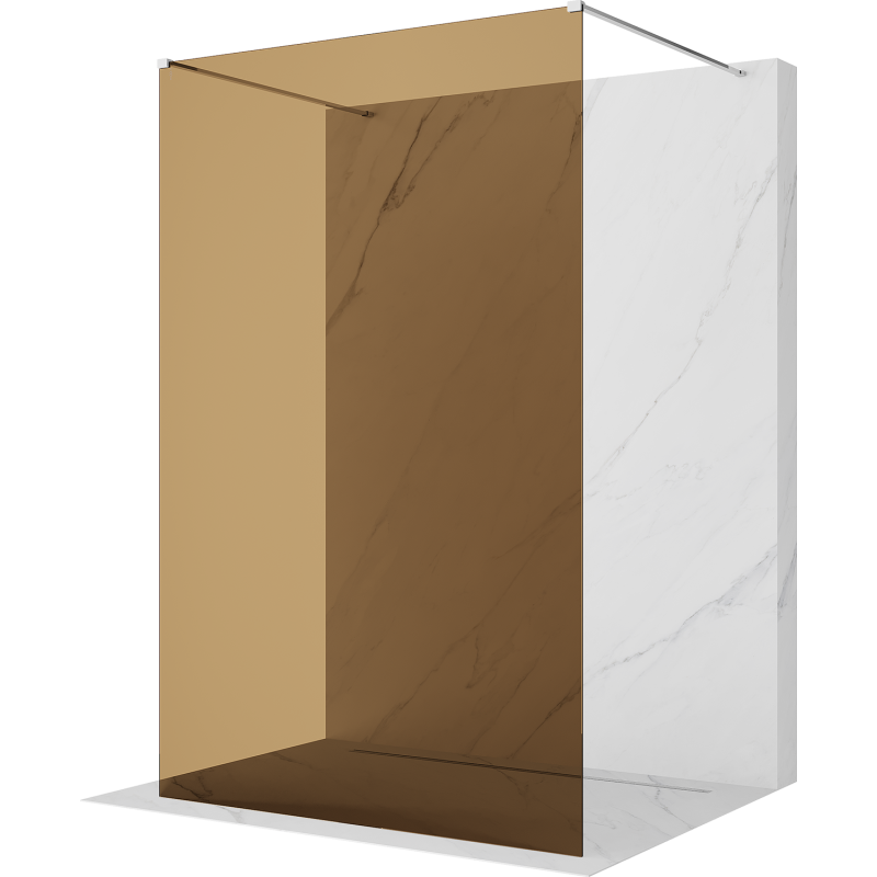 Mexen Kioto fristående duschvägg 100 x 200 cm, brons 8 mm, krom - 800-100-002-01-32