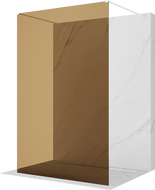 Mexen Kioto ścianka prysznicowa wolnostojąca 110 x 200 cm, brąz 8 mm, biała - 800-110-002-20-32