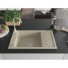 Mexen Elias Telma 1-bowl granite sink with drainer and kitchen faucet, beige - 6511-69-670200-69