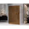 Mexen Kioto paroi de douche autoportante 100 x 200 cm, bronze 8 mm, or brossé - 800-100-002-55-32