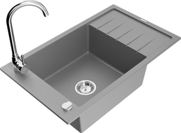 Mexen Elias granitësche Spullstee 1-Kummer mat Drëchenteller an Kichekrunn Telma, gro - 6511-71-670200-00