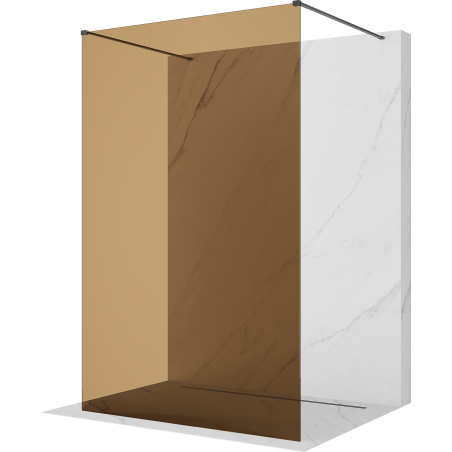 Mexen Kioto ścianka prysznicowa wolnostojąca 120 x 200 cm, brąz 8 mm, gun gray szczotkowany - 800-120-002-66-32