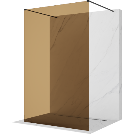 Mexen Kioto paroi de douche autoportante 100 x 200 cm, bronze 8 mm, noir - 800-100-002-70-32