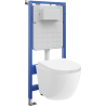 Mexen Lena WC Concealed Frame Set Tex Slim with WC Bowl and Soft-Close Seat, White - 610030220200