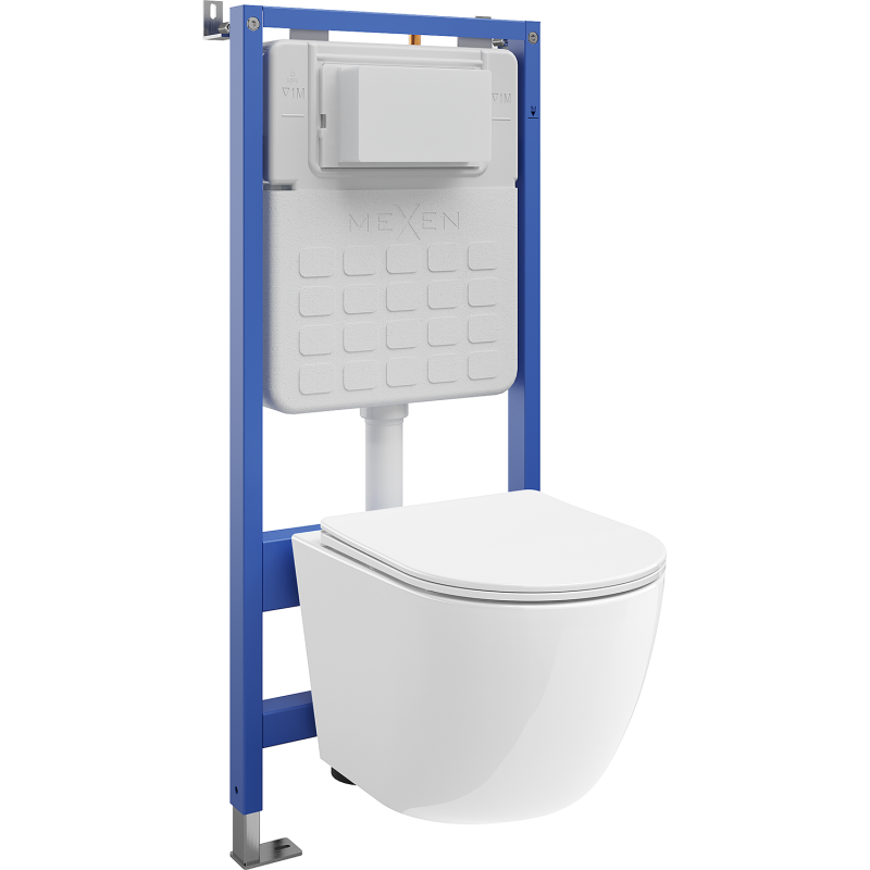 Mexen Lena podžbukni WC komplet Tex Slim s WC zdjelom Tornado i sporospuštajućim sjedalom, bijeli - 610030220300T
