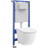 Mexen Lena seinale paigaldatav WC komplekt Tex Slim raam WC-poti Tornado ja aeglaselt sulguva kaanega, valge - 610030220300T
