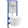 Mexen Lena Unterputz-WC-Set mit pneumatischem Tex Air Slim Rahmen mit Tornado WC-Schüssel und Soft-Close Sitz, weiß