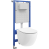 Mexen Lena WC Concealed Set Tex Slim Frame with Tornado Toilet Bowl and Soft-close Seat, White - 610030224000T