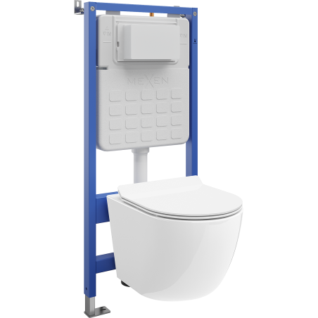 Mexen Lena set da incasso WC struttura pneumatica Tex Air Slim con vaso WC Tornado e copriwater a chiusura rallentata, bianco