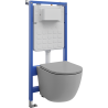 Mexen Lena Unterputz-WC-Set mit pneumatischer Tex Air Slim Rahmen, WC-Schüssel und Soft-Close-Sitz, hellgrau matt