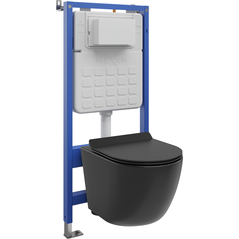 Mexen Lena WC concealed frame set Tex Slim with WC bowl and soft-closing seat, black matte - 610030220185