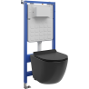 Mexen Lena WC Concealed Frame Set Tex Air Slim with WC Bowl and Soft-Close Seat, Black Matte - 610030220185A